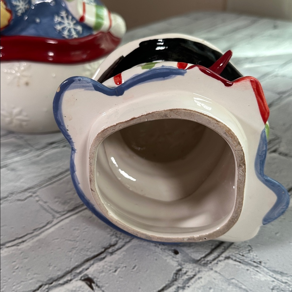 Vintage Festive Ceramic Snowman Cookie Jar - Picture 14 of 16
